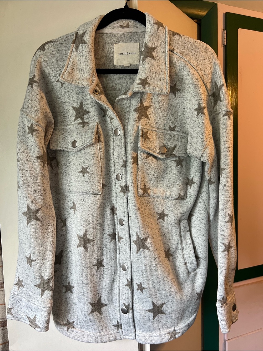 Thread & Supply Grey Star Print Jacket